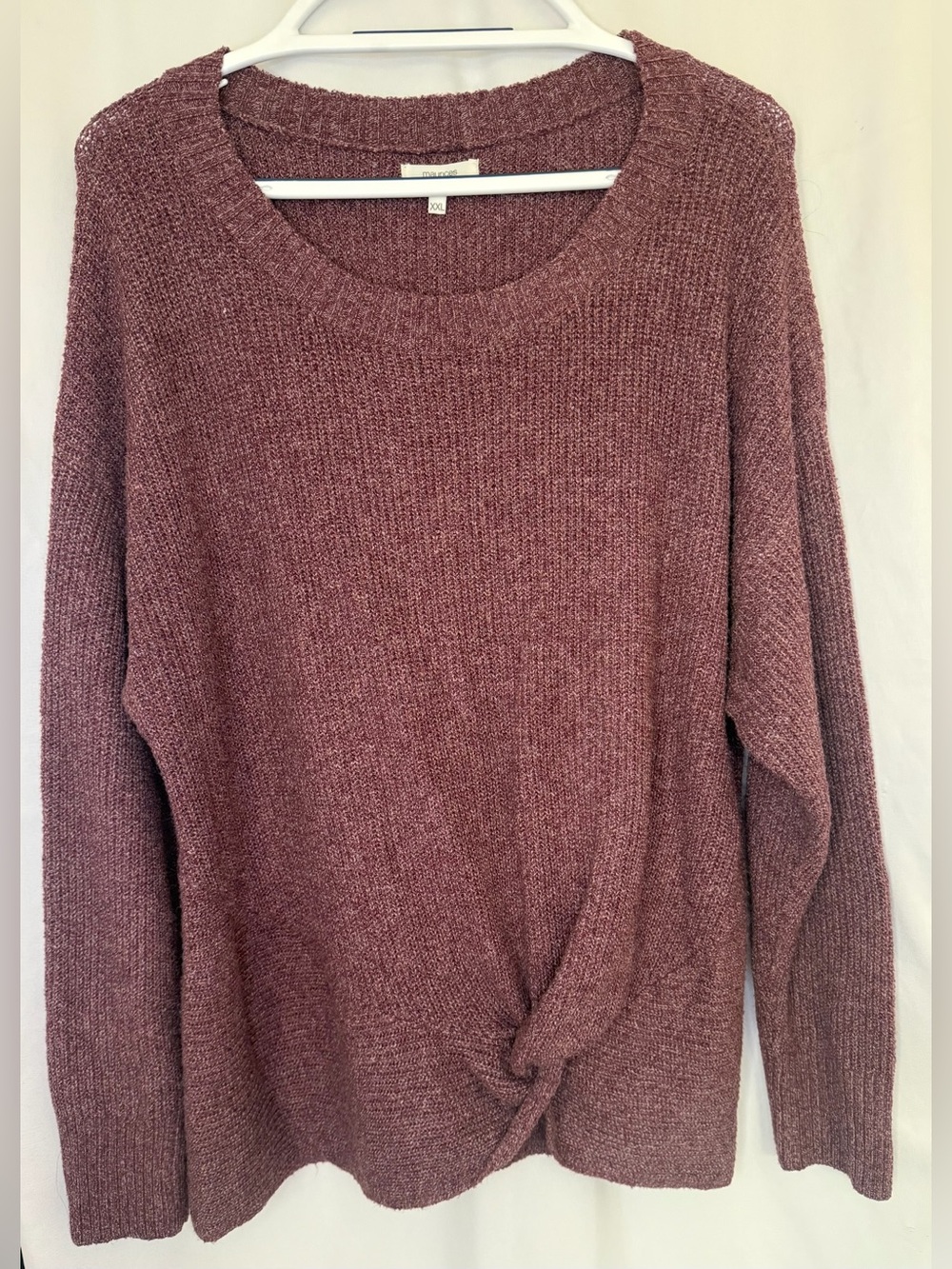 Maurices Mauve Crewneck Sweater with Front Twist